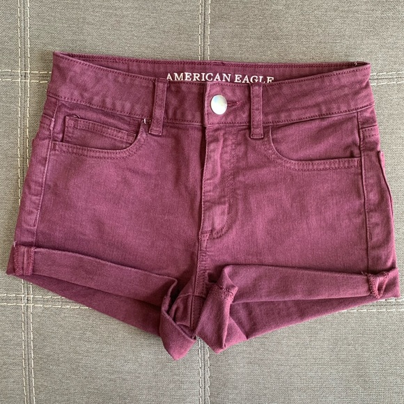 American Eagle Outfitters Pants - NEW ⭐️ High Rise Maroon American Eagle Shorts